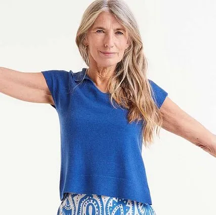 Blue Knit T-Shirt