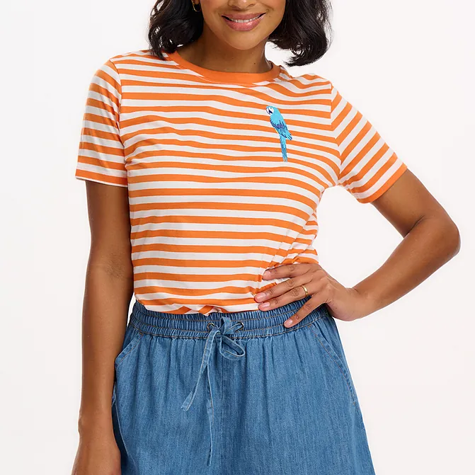 Stripped T Shirt with parrot £36