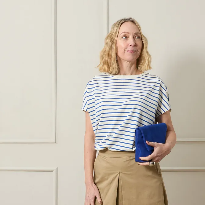 Wei Stripe Colbalt blue & cream £45