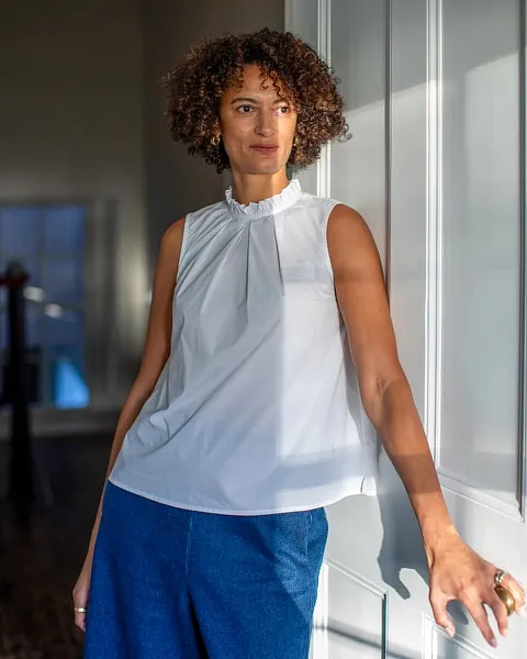 Imogen Sleeveless Gathered Neckline Top £55