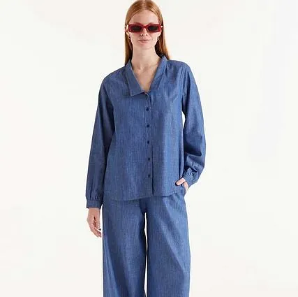 Blue Denim Look Shirt £49