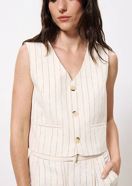Cream Stripped Waistcoat £79