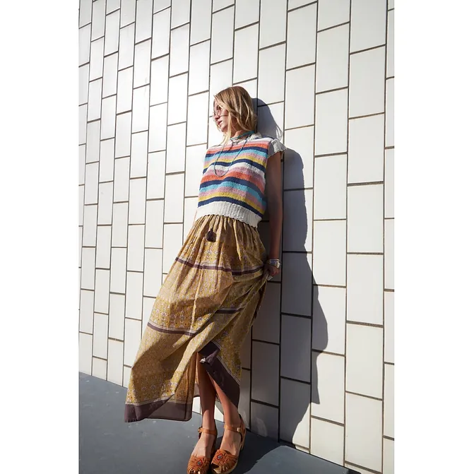 DiamondLL Maxi Skirt. Mustard. £95