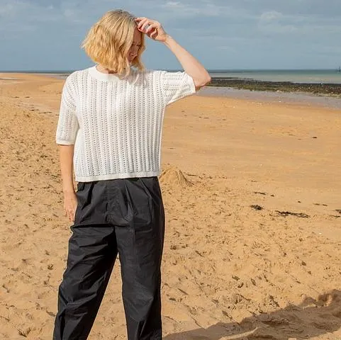 Dayna Cream Round Neck Short Sleeve Jumper £55