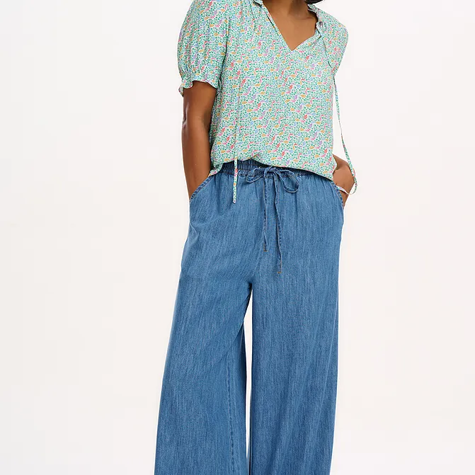 Denim Wide Leg Trousers. £59