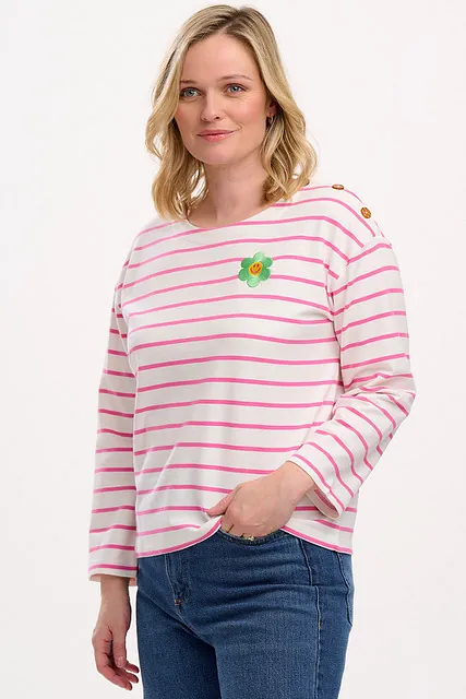 Pink Stripped T with flower £35