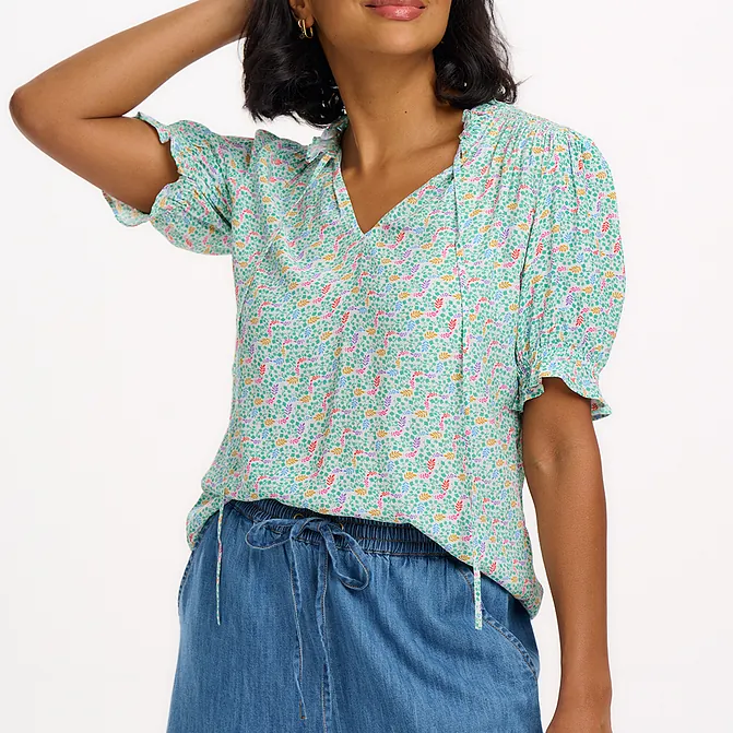 Green floral blouse. £49.99
