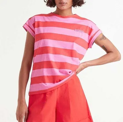 Pink and Red Striped Short Sleeve T-Shirt £30